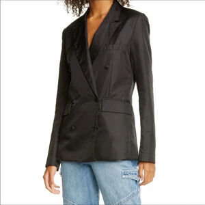 RtA Clark Nylon Double Breasted Blazer Jacket Coat